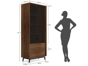 Miniatura 1 - Dubový regál se sklem Oak Elegance TABACCO