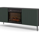 Miniatúra 12 - TV skrinka zelená s biokrbom a čiernymi kovovými nožičkami