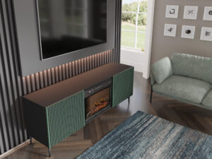 Miniatura 8 - Černo-zelený TV stolek s biokrbem a frézovanými čely