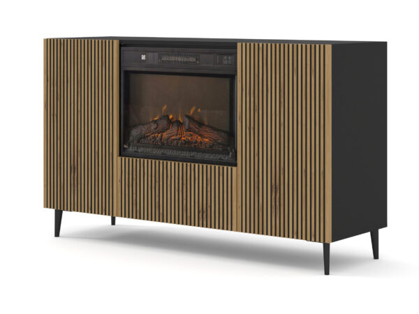 Kommode Navia 2D1K mit Kamin und gefrästen Fronten 139,5 cm Eiche Artisan
