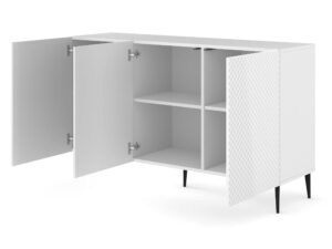 Miniatura 4 - Komoda bílá s frézovanými 3D fronty na černých nohách