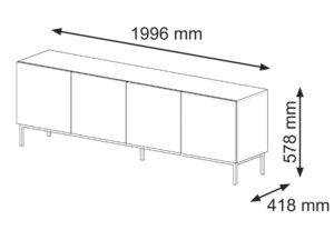 Miniatura 8 - TV stolek nízká czterodrzwiowa na kovových nohách