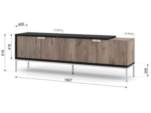 Miniatura 2 - TV stolek Tierra 4D 190 cm dub flagstaff / černý mat