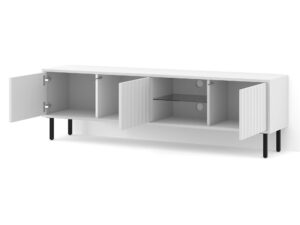 Miniatura 8 - Bílý TV stolek s frézovanými čely na černých nohách