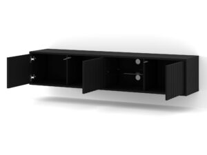 Miniatura 4 - TV stolek závěsná černá z otwartymi dveřmi a frezowanym frontem
