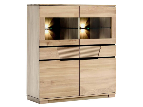 Anrichte Holz Velmora mit geriffeltemi Fronten