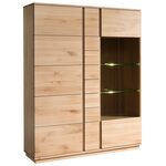 Miniatúra 4 - Drevená vitrína buk s presklenou skrinkou a LED osvetlením