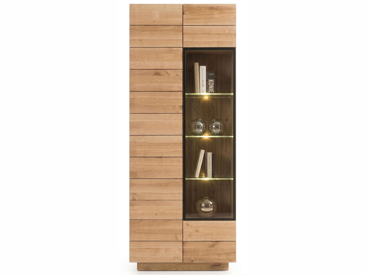 Designová dubová vitrína 64,4 cm s možností osvětlení ALVERA