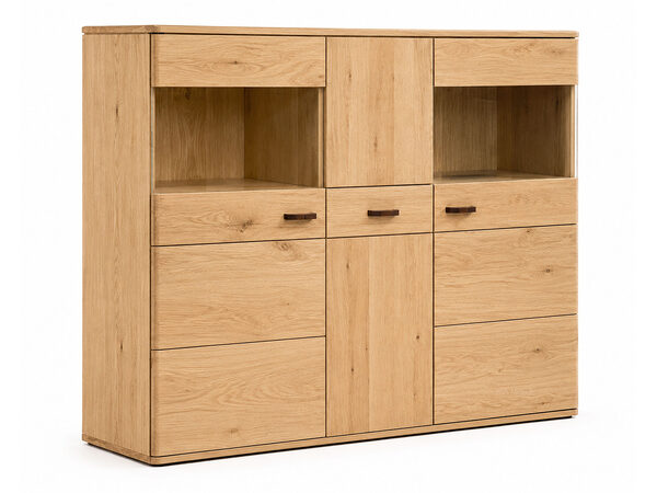Vitrine Eichen aus Natürlichem Holz Dorest