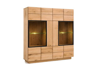 Miniatura 2 - Dubový bar ALVERA se sklem a osvětlením