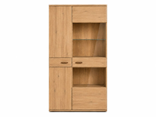 Elegante Vitrine Dorest II aus Natur-Eiche