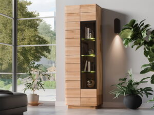 Miniatura 3 - Designová vitrína dubová ALVERA z masivního dřeva