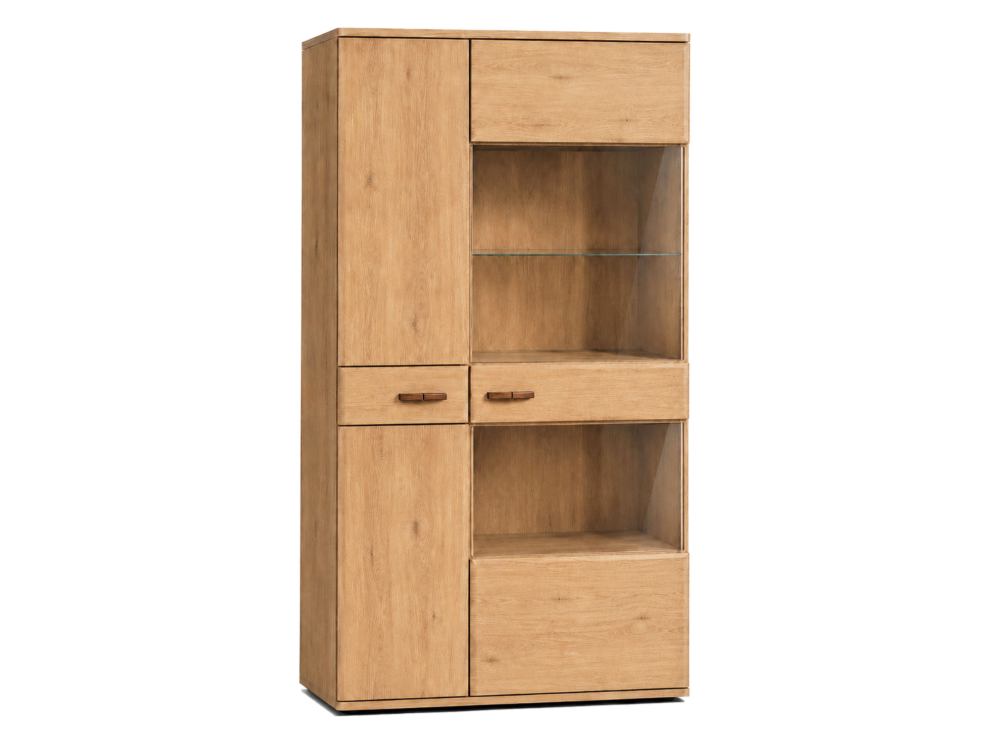 Elegancka Witryna Dorest II z Naturalnego Dębu