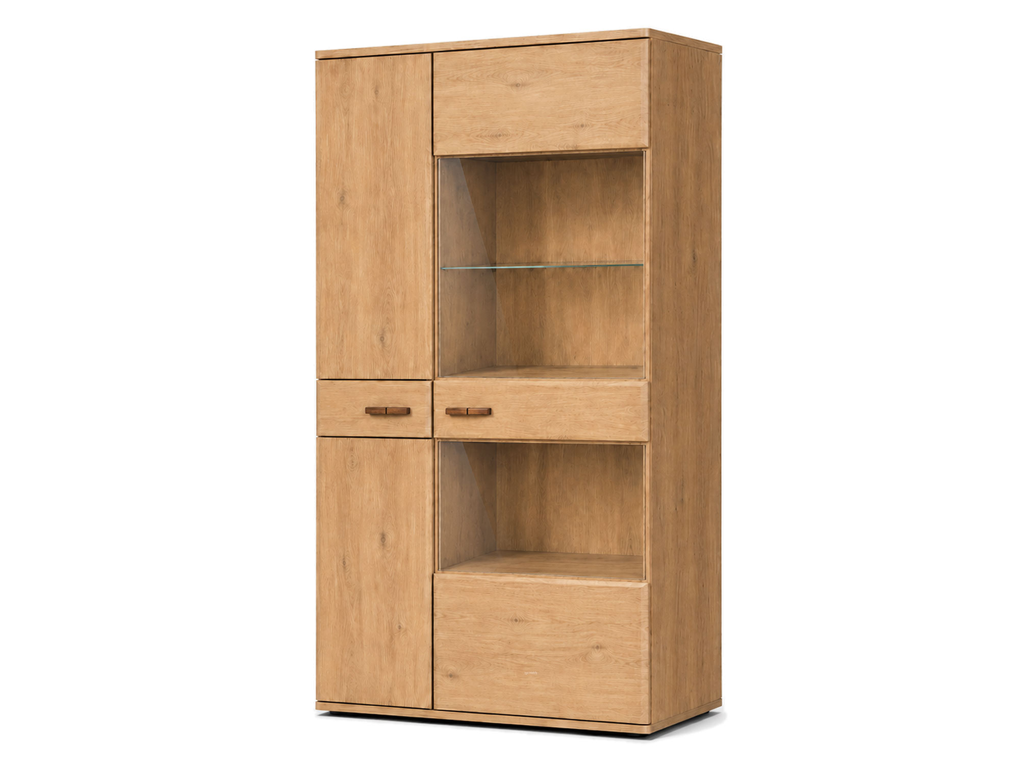 Elegancka Witryna Dorest II z Naturalnego Dębu