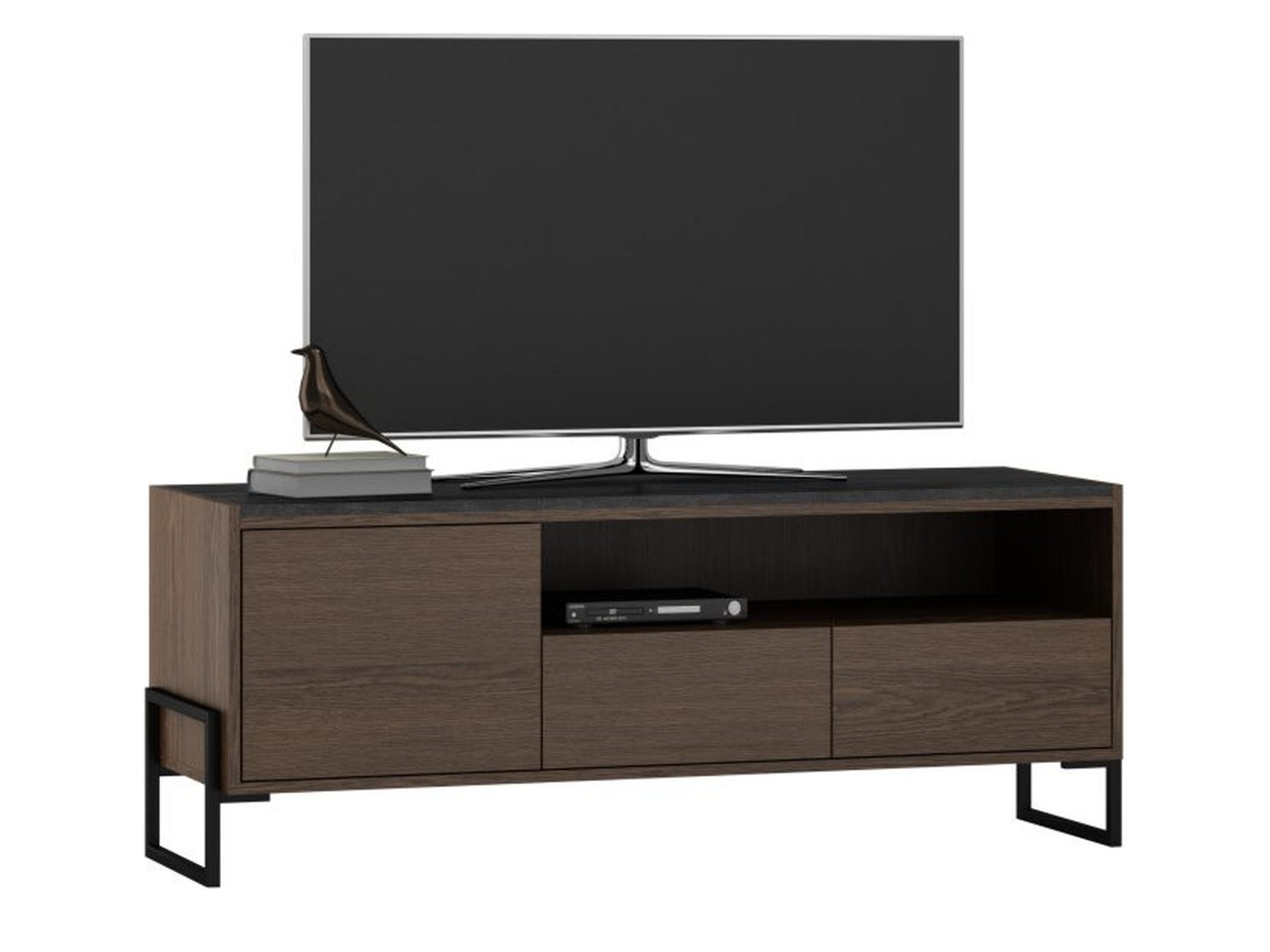 TV-Lowboard Giolani 150 cm mit linker Tür und offenem Fach über zwei Schubladen