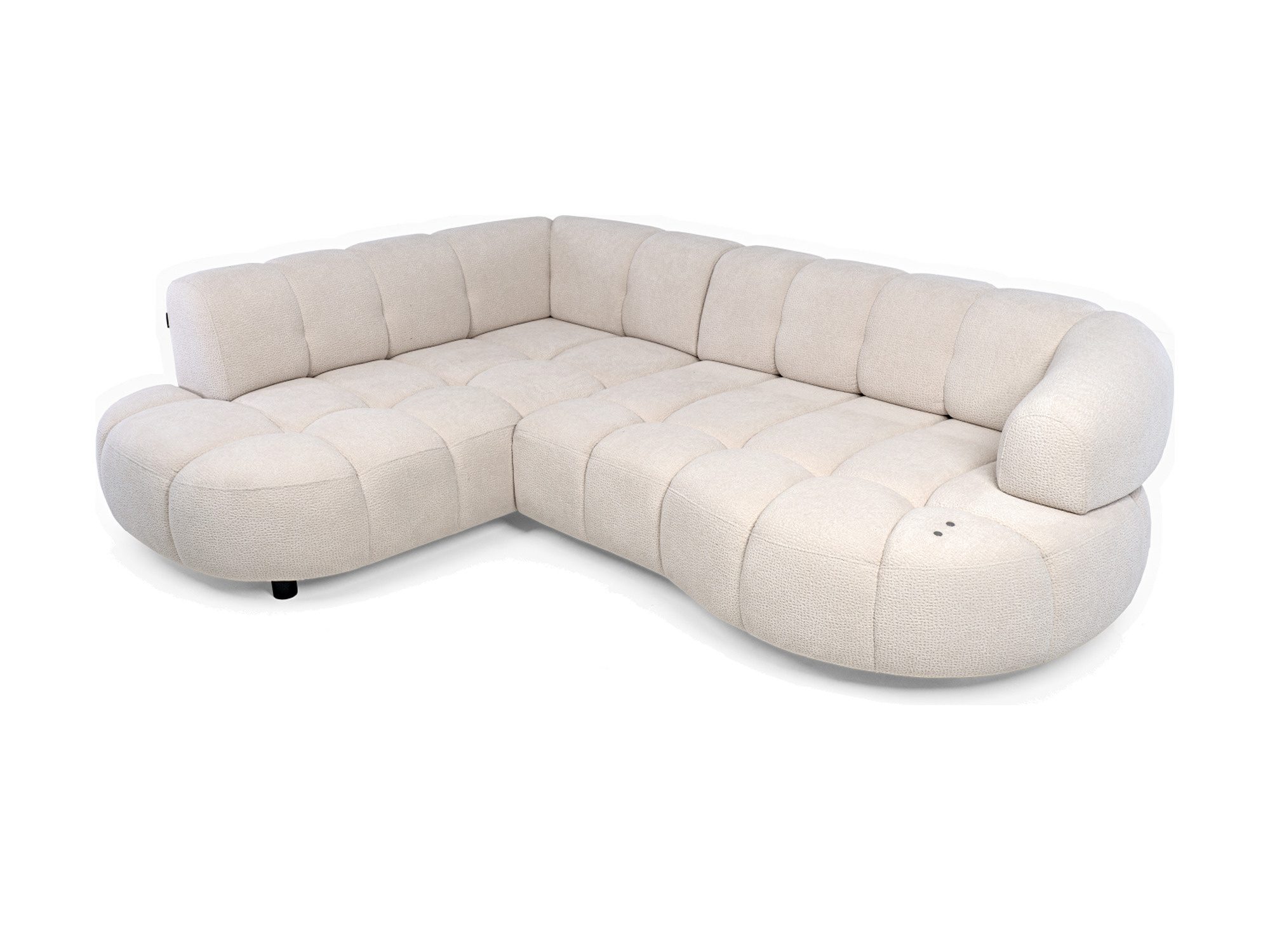 Ecksofa Velaro 271 cm in Schrägansicht mit Tasten an der Seite
