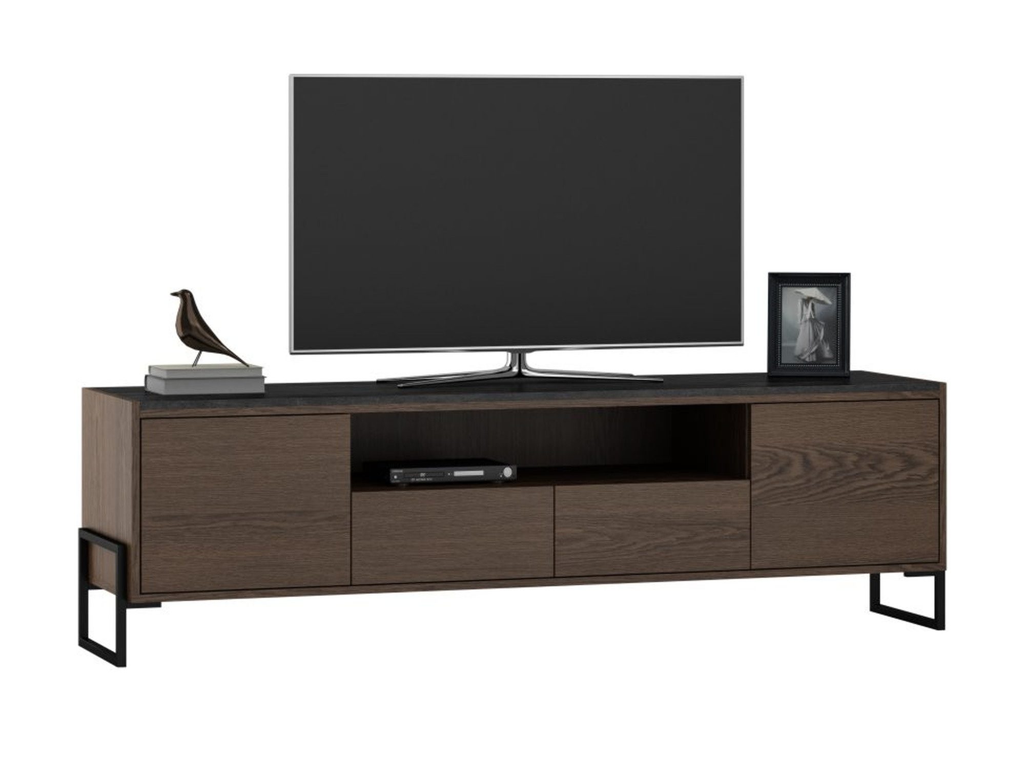 TV-Lowboard Giolani mit offenem Fach, zwei Schubladen und Seitentüren