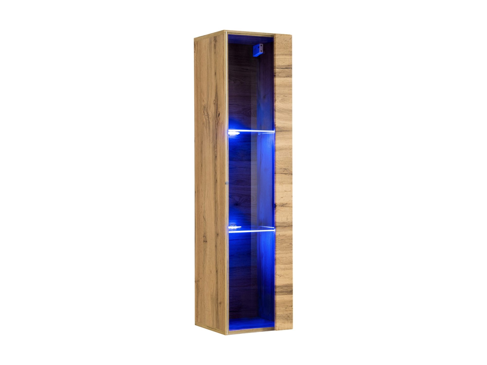 Vitrine Kelmoro 120 cm Wotan Eiche – schmale Glasfront