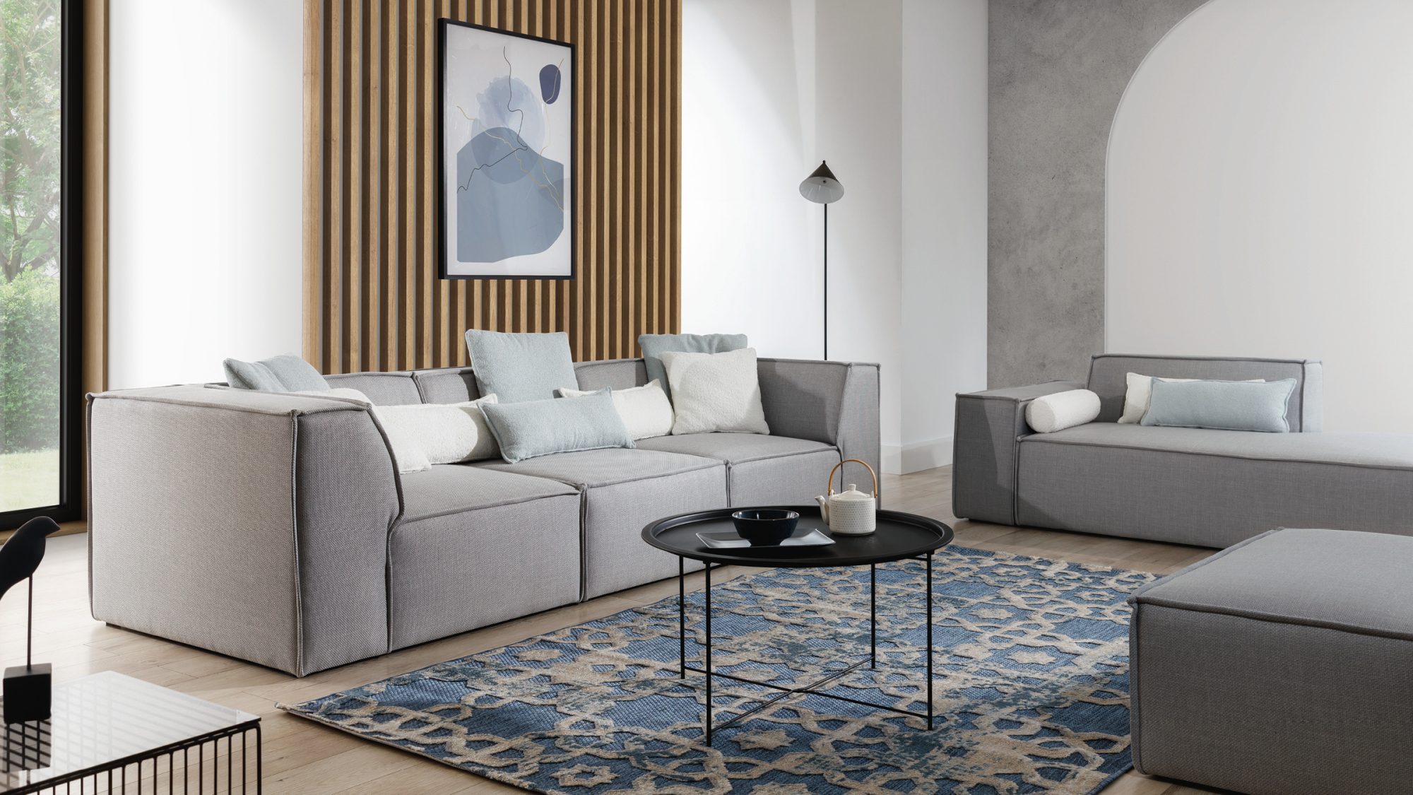Wohnzimmer-Arrangement der Kollektion Mervino mit Sofas