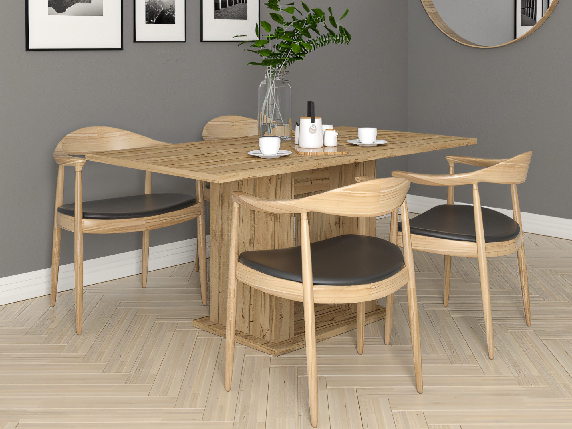Esstisch Lovento im Esszimmer-Arrangement mit Stühlen