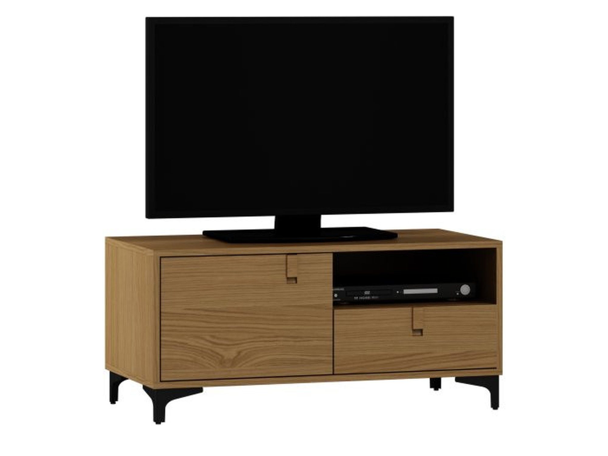 TV stolek Nivaro 100 cm s levými dvířky a pravou přihrádkou nad zásuvkou