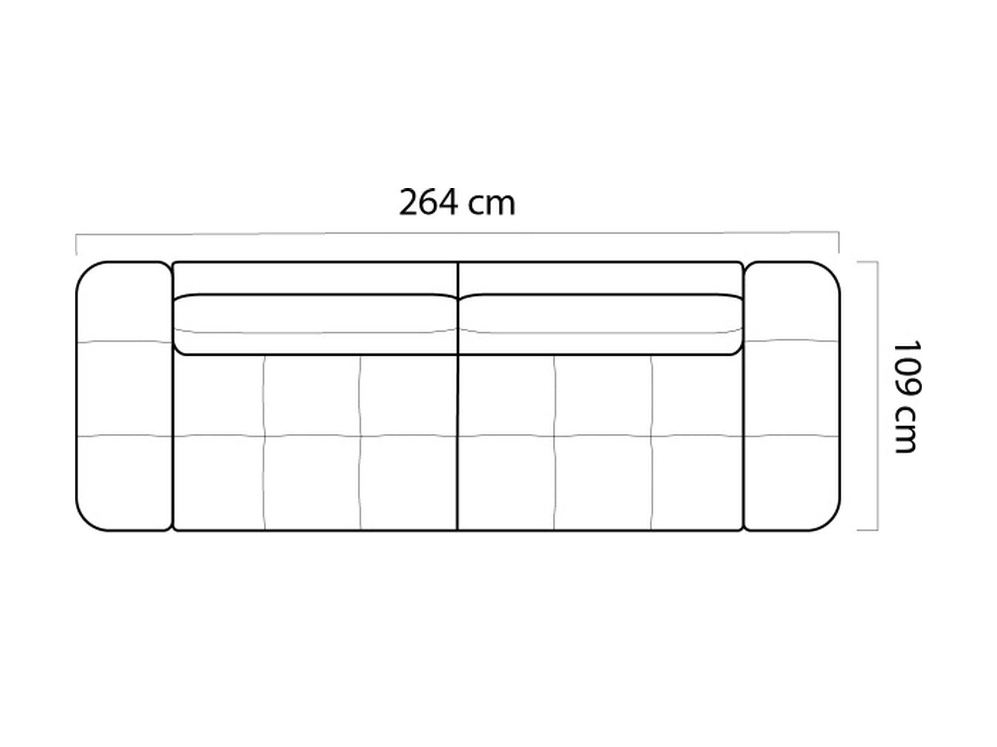 Rzut z góry sofy Marello 264 cm