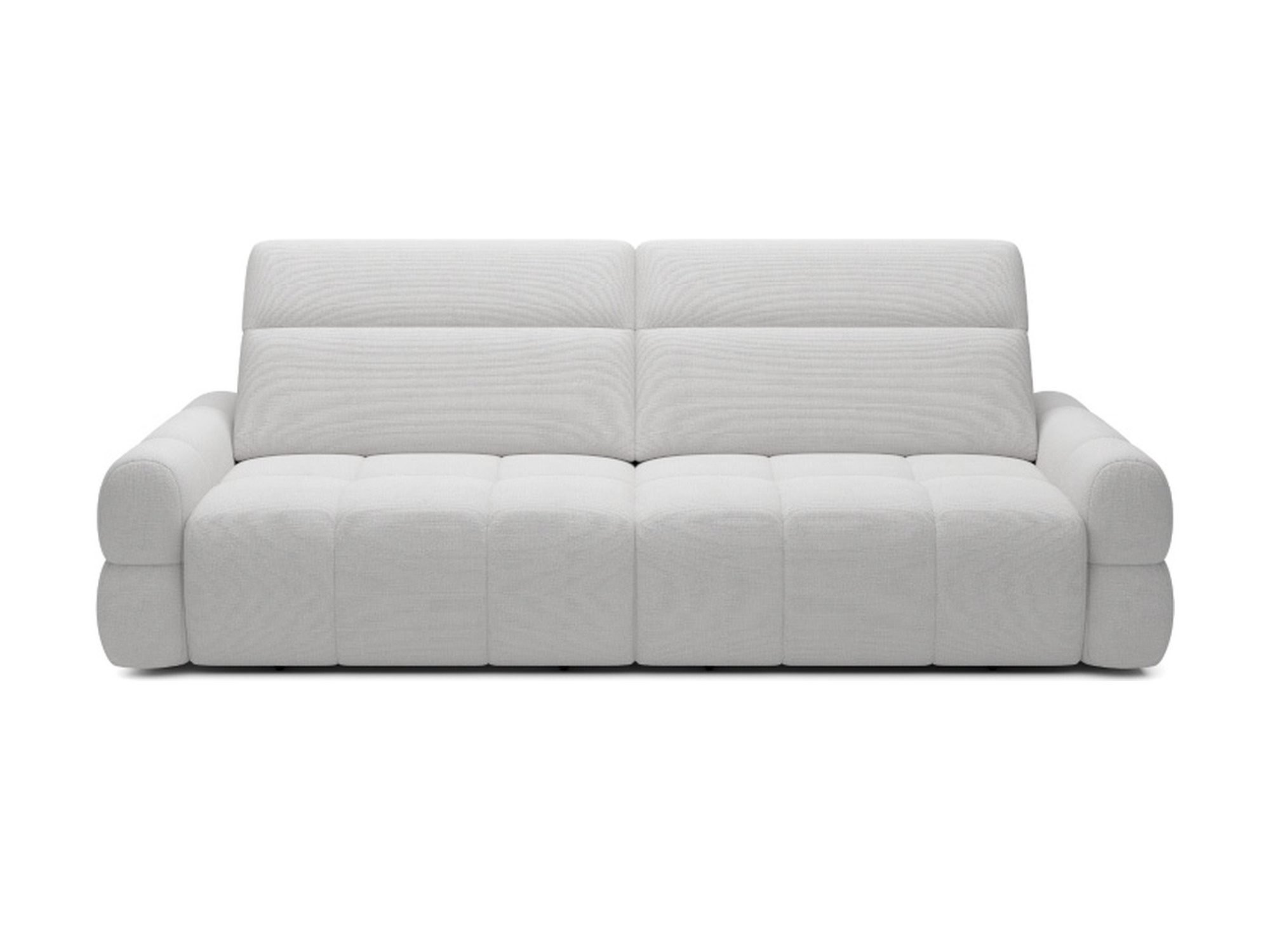 Sofa Marello 264 cm mit zwei Kopfstützen vor weißem Hintergrund