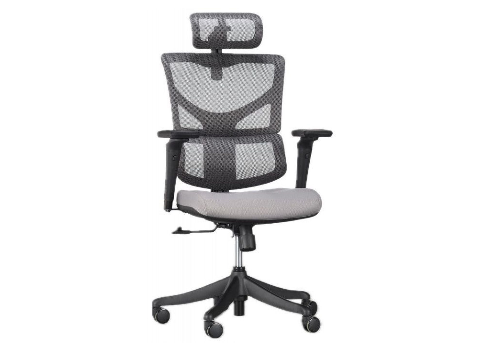 Ergonomické křeslo ERGOFLY SAIL-E Pro šedé na bílém pozadí
