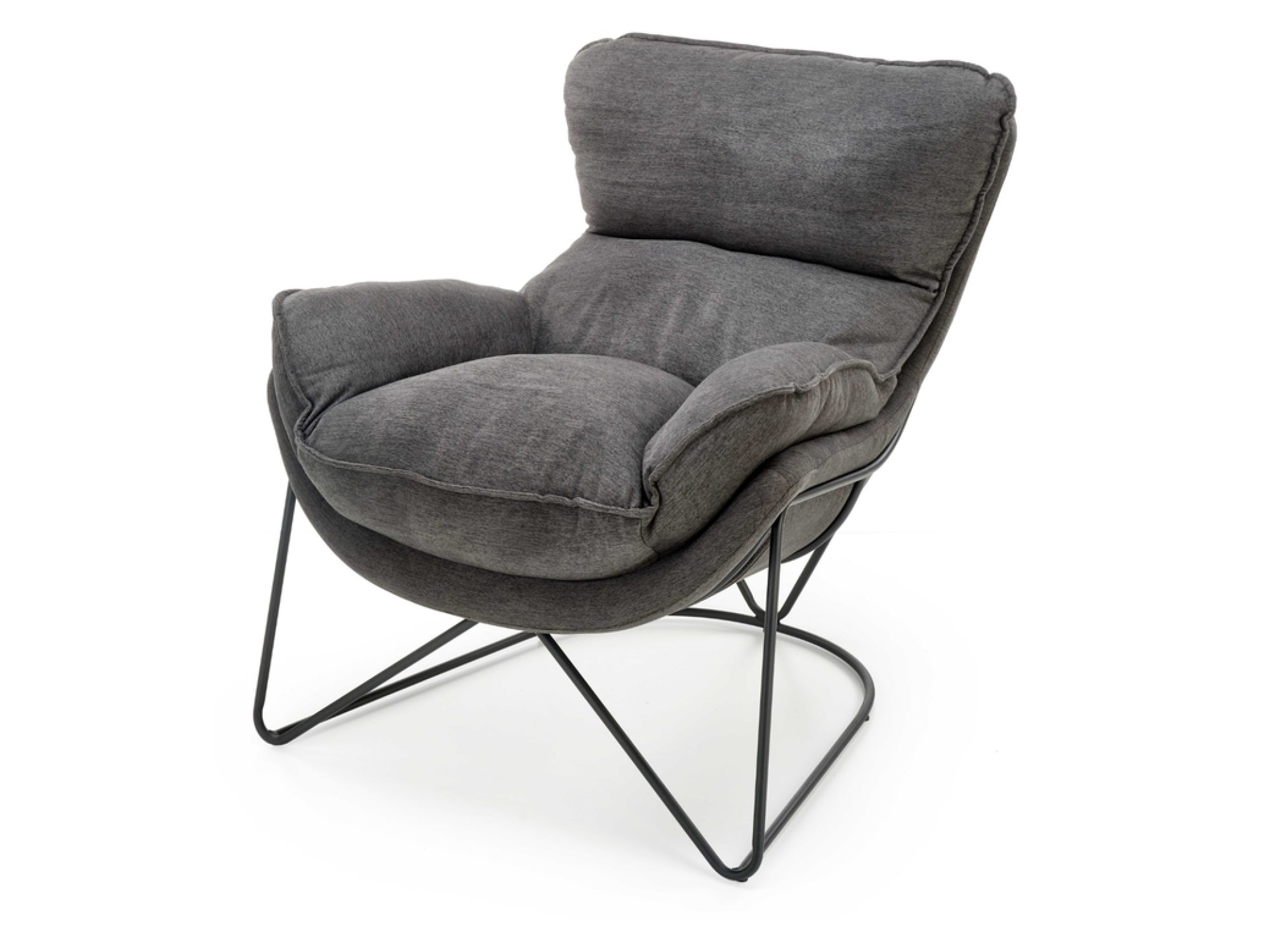 Fotel welurowy Nexor 75 cm szary
