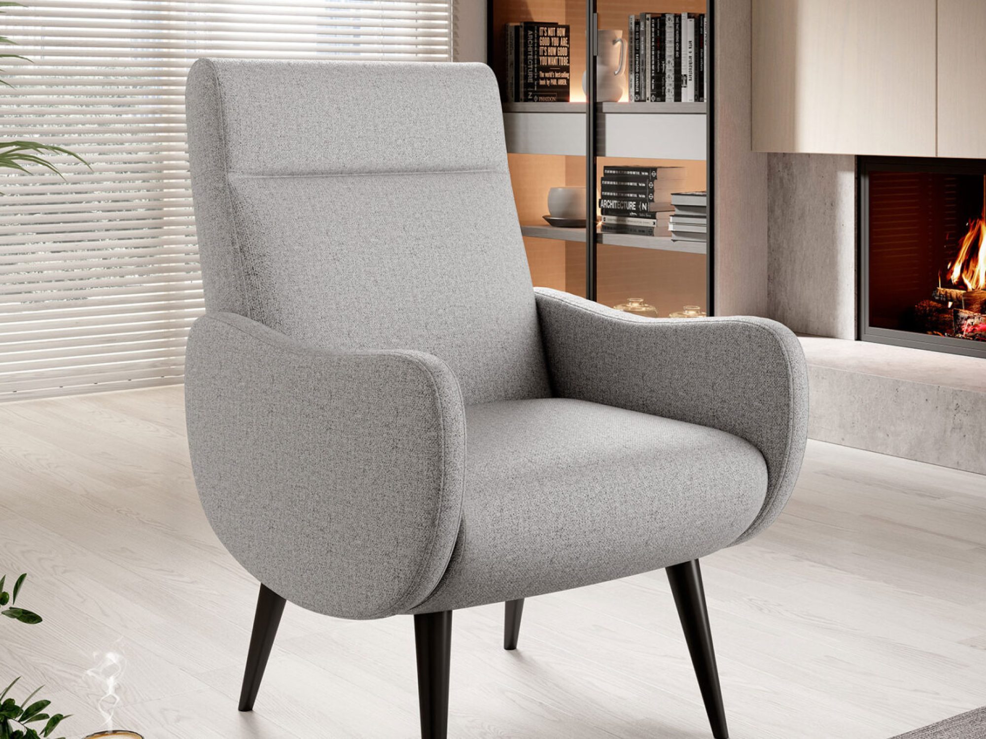 Sessel Scotero, Detailaufnahme des gepolsterten Korpus