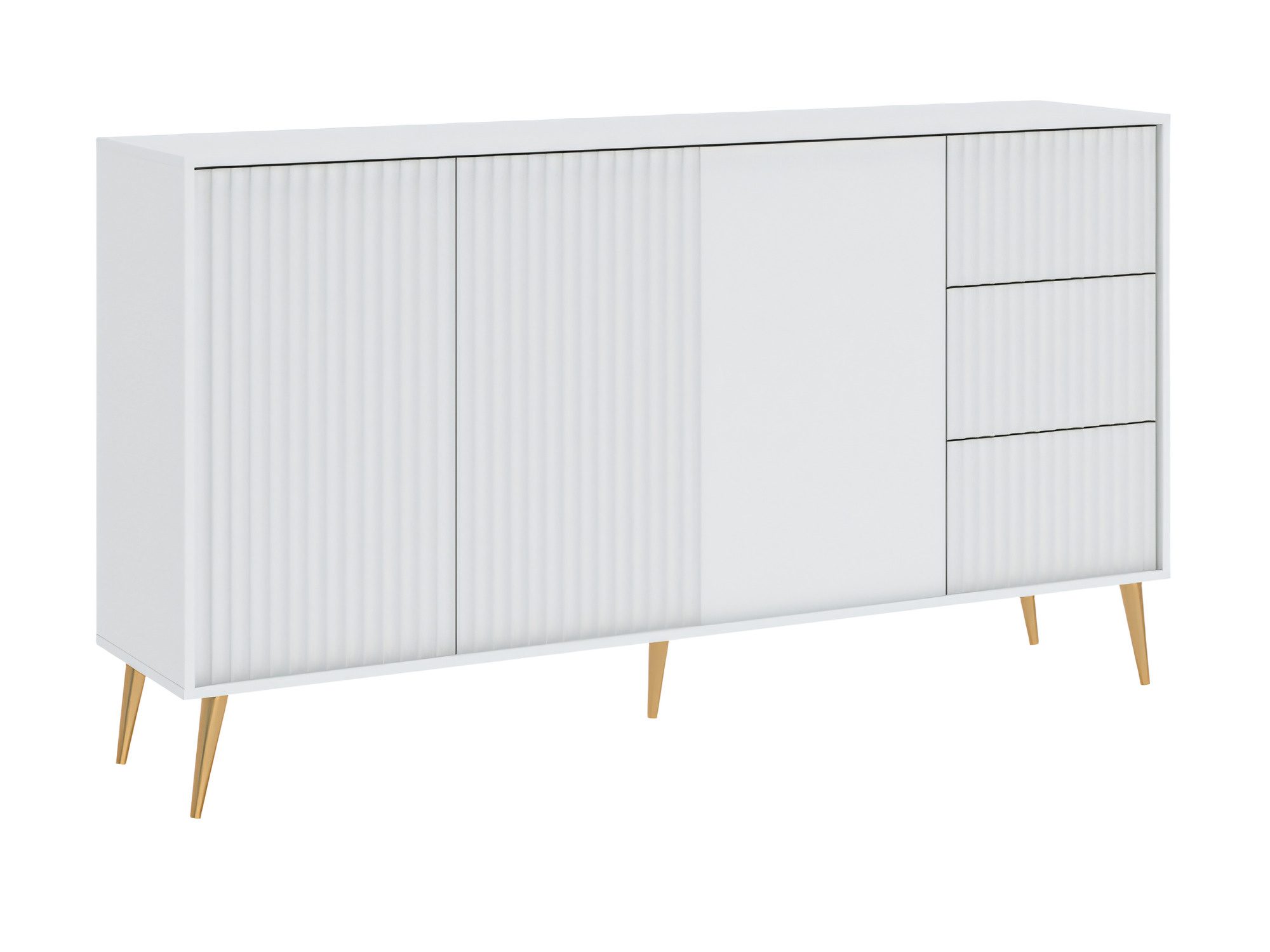 Weiße Kommode Bellvoro 179 cm mit 3 Türen und 3 Schubladen