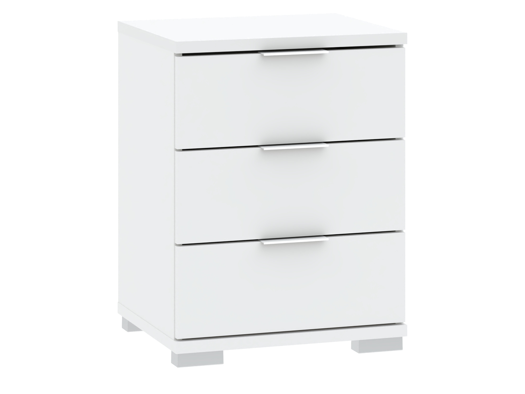 Weiße Kommode Rondano 42 cm mit drei Schubladen – Frontansicht