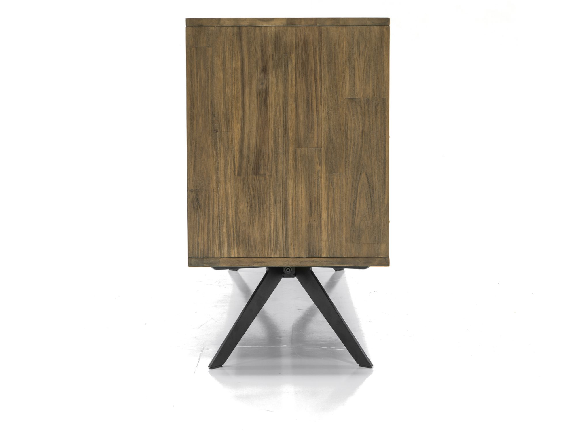 Kommode Valore mit glatter Holzseite und schrägem Metallgestell