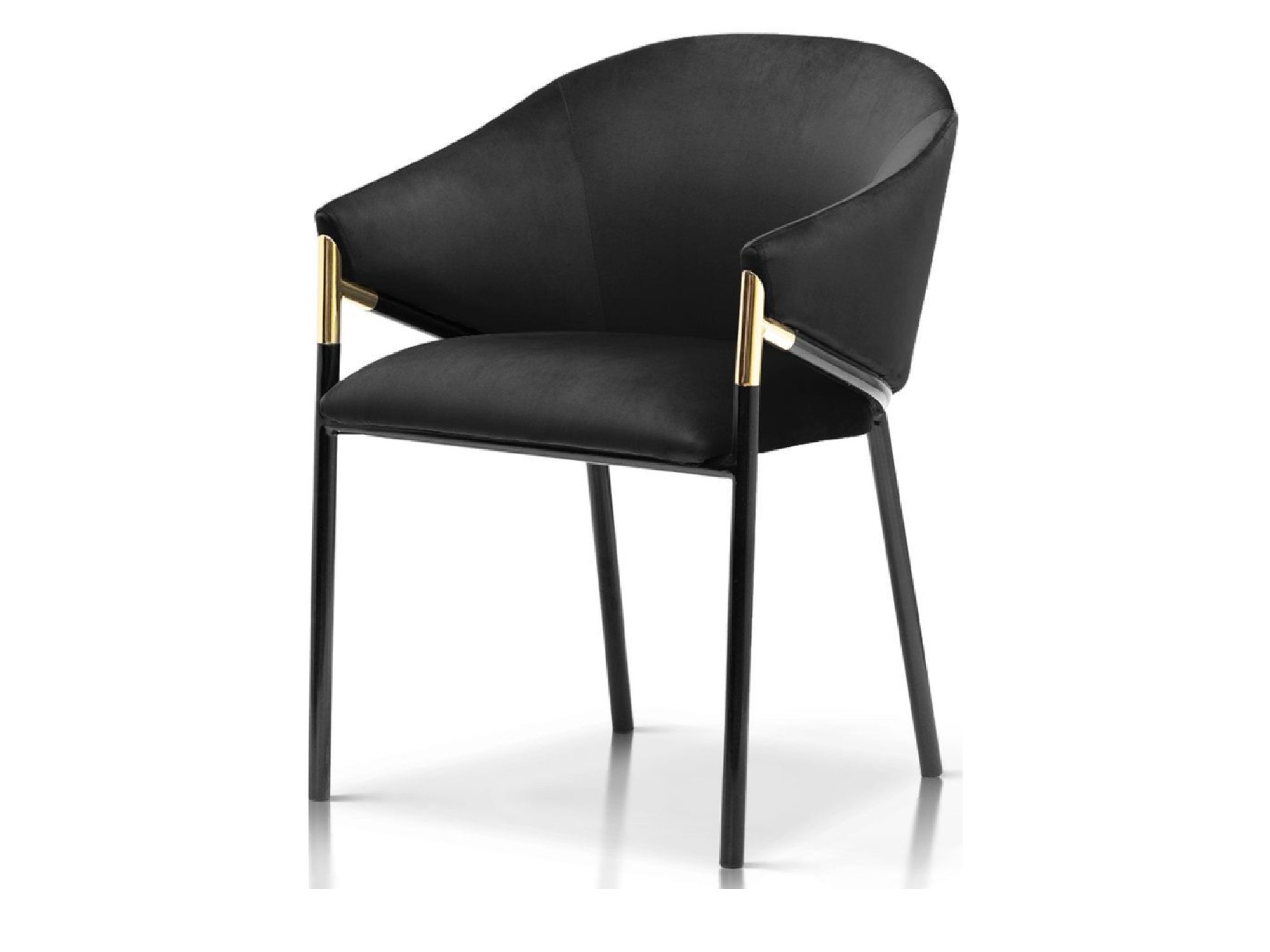 Samtstuhl Bonavero 58 cm schwarz