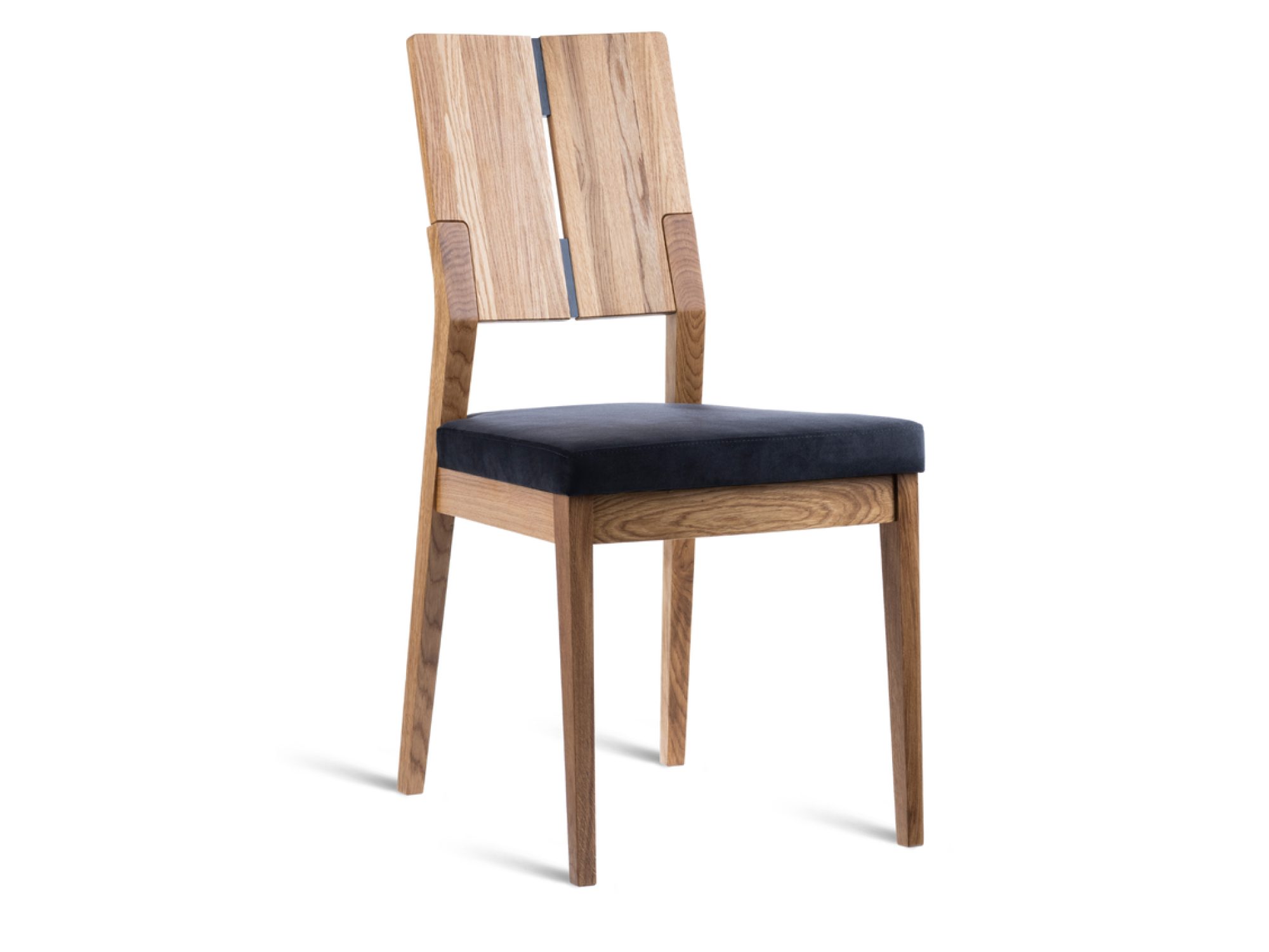 Gepolsterter Eichenstuhl Zevaro, 94 cm, schwarz