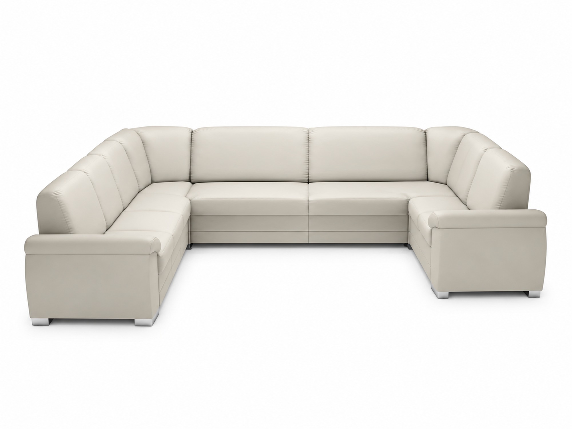Sedací souprava Lory do U, 324 cm, v krémové látce na bílém pozadí