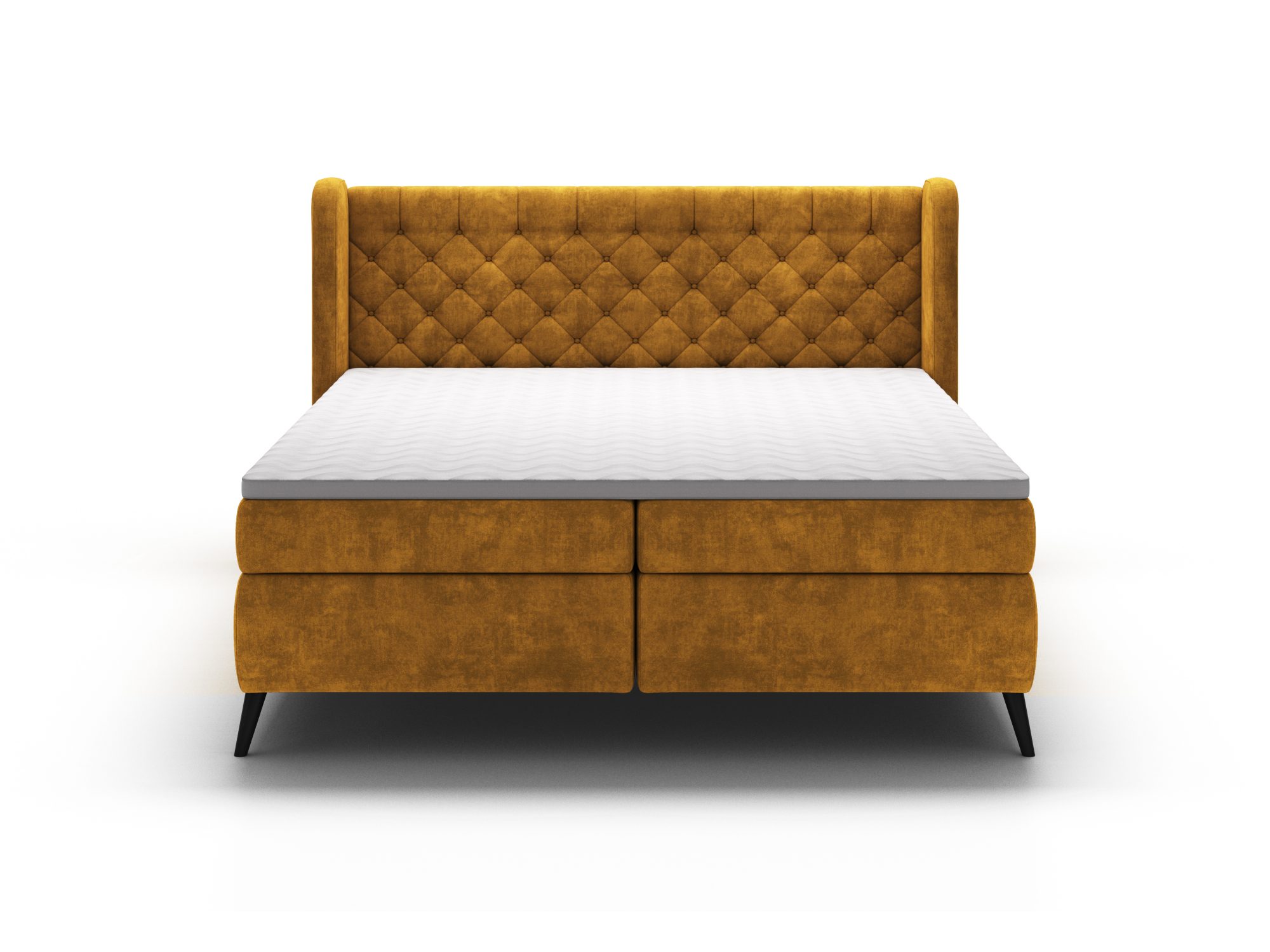 Boxspringbett mit gestepptem Ohrenkopfteil SOREVINA