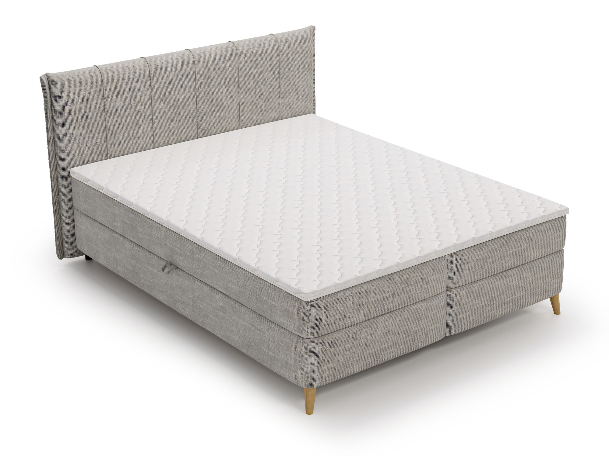 Boxspringbett Velvira in der Draufsicht mit Topper auf der gesamten Liegefläche