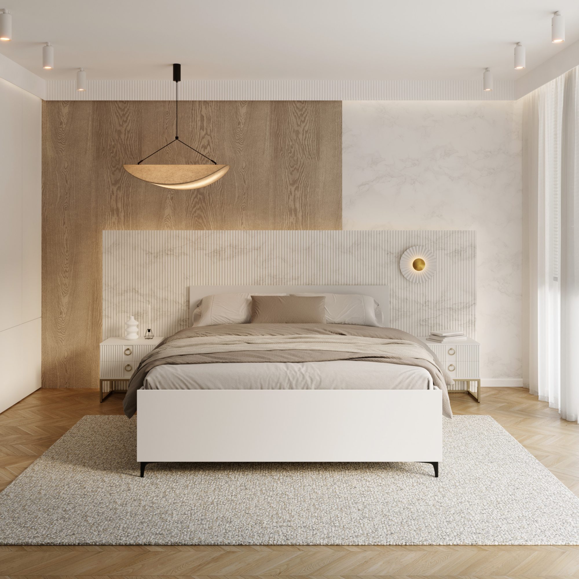 Bett Portofino Lift in einem hellen Schlafzimmer
