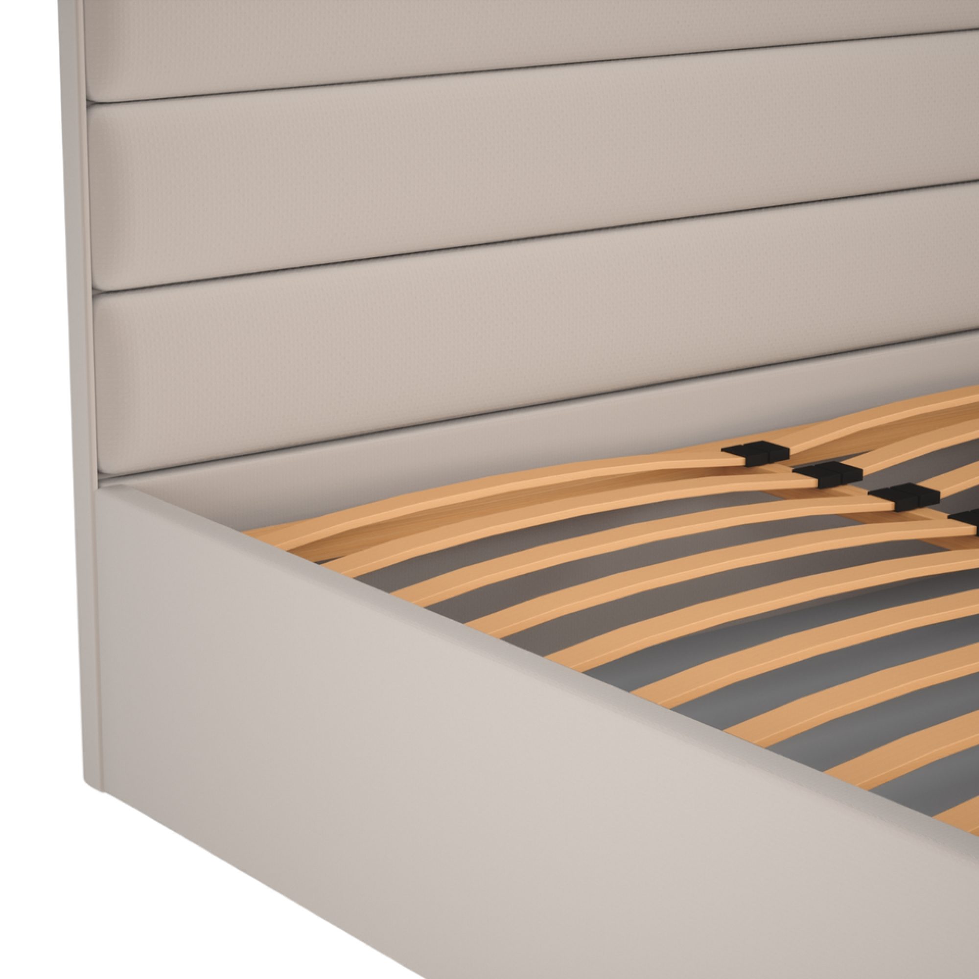 Čalouněná postel s úložným prostorem Senviero 140–200 × 200 cm v aranžmá interiéru 6