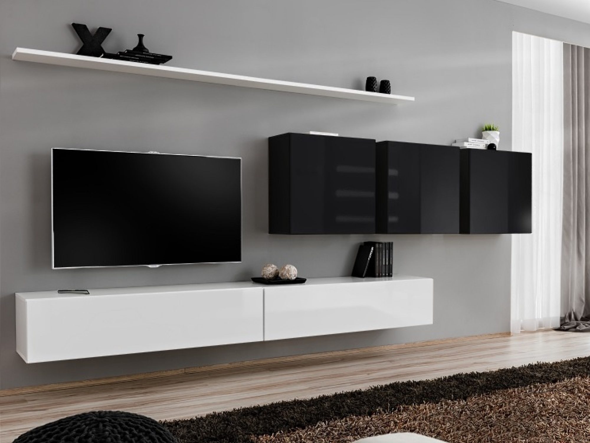 Wohnwand Kelmoro 340 cm mit 3 Schränken und 2 TV-Lowboards