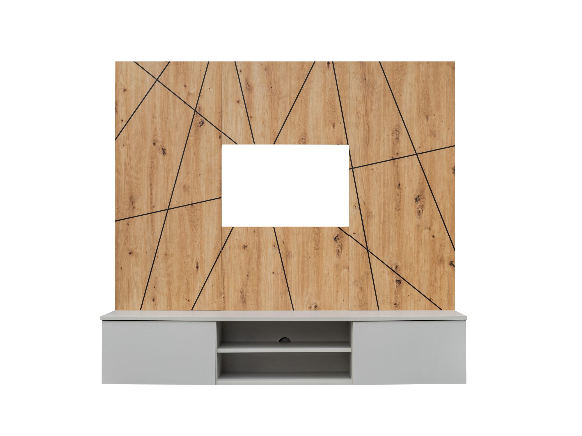 TV-Wohnwand Xarivo 160 cm mit Paneel im geometrischen Muster