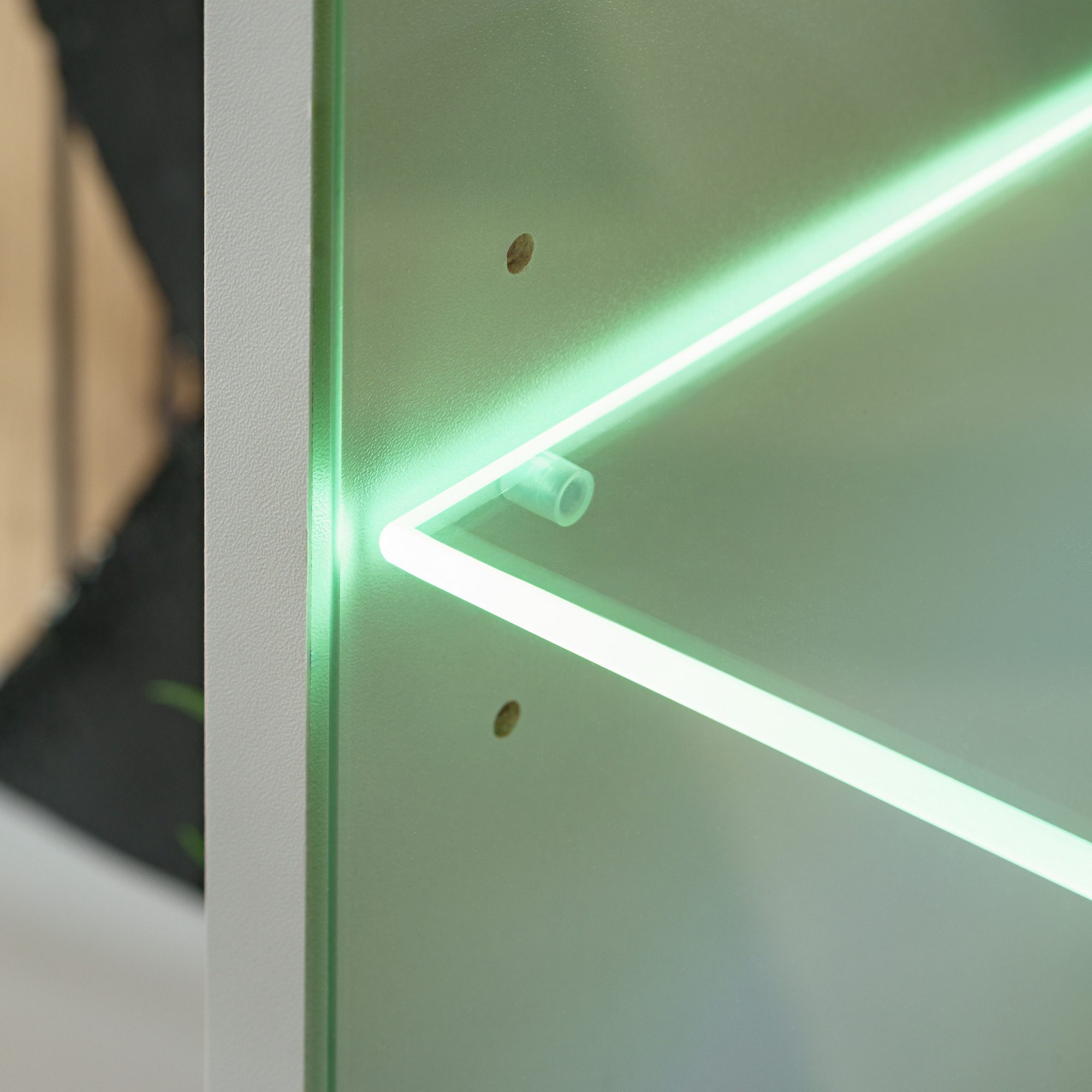 TV-Wohnwand Xarivo 200 cm mit LED-Vitrine und Paneel im geometrischen Muster – Bild 4