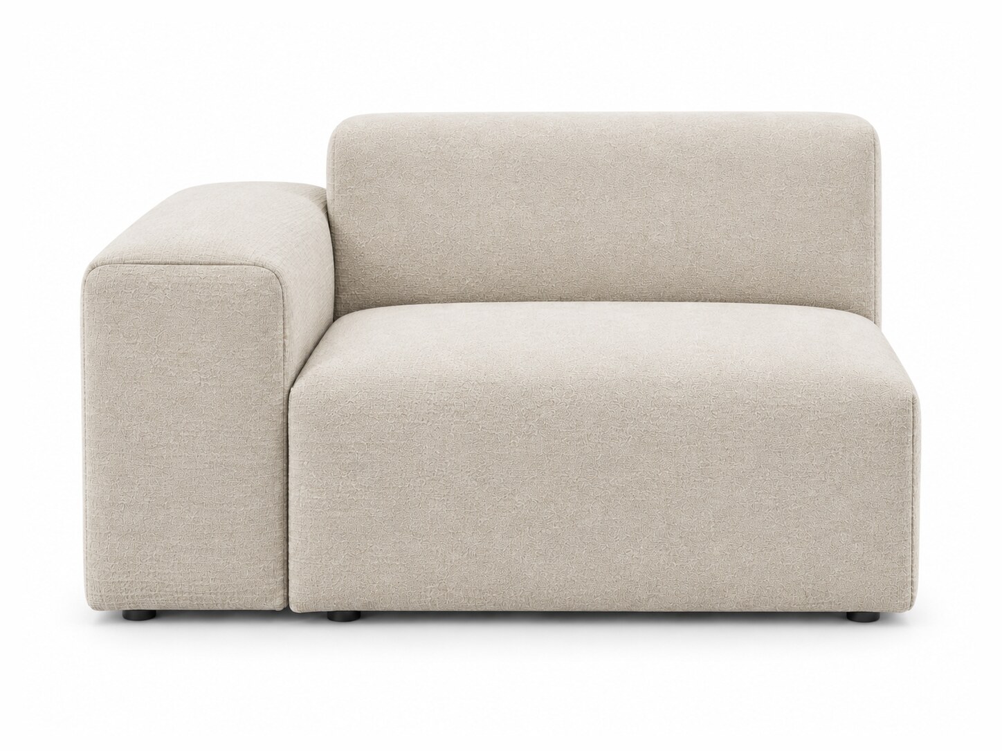 Jednomístný modul s područkou Astrevia 105 cm, pohled zepředu, na bílém pozadí