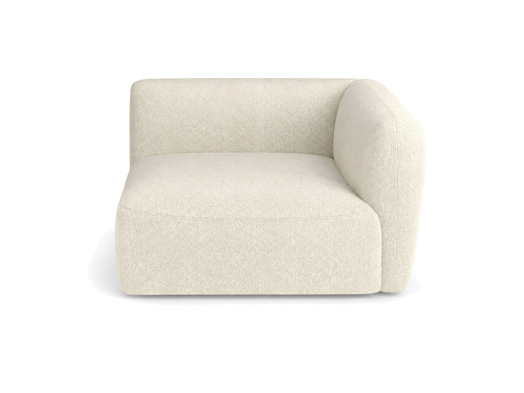 Eckmodul Rovelia 100 cm mit 80 cm Sitzfläche auf weißem Hintergrund