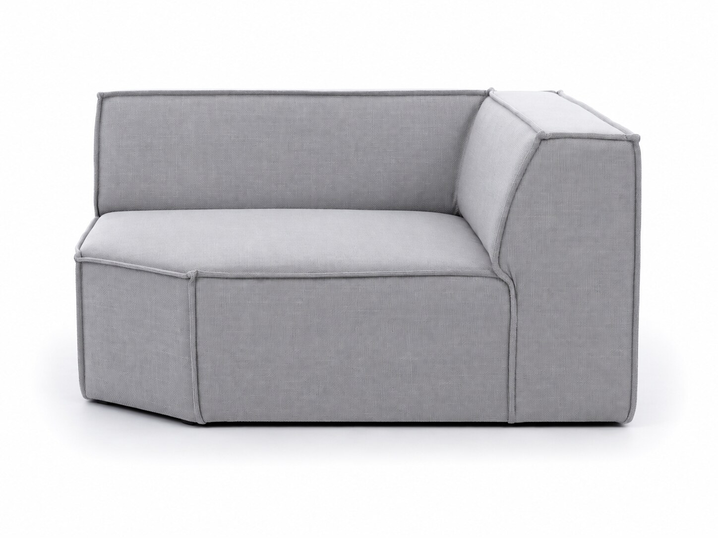 Eckmodul XL mit abgeschrägter Ecke Mervino 132 cm, Frontansicht auf weißem Hintergrund