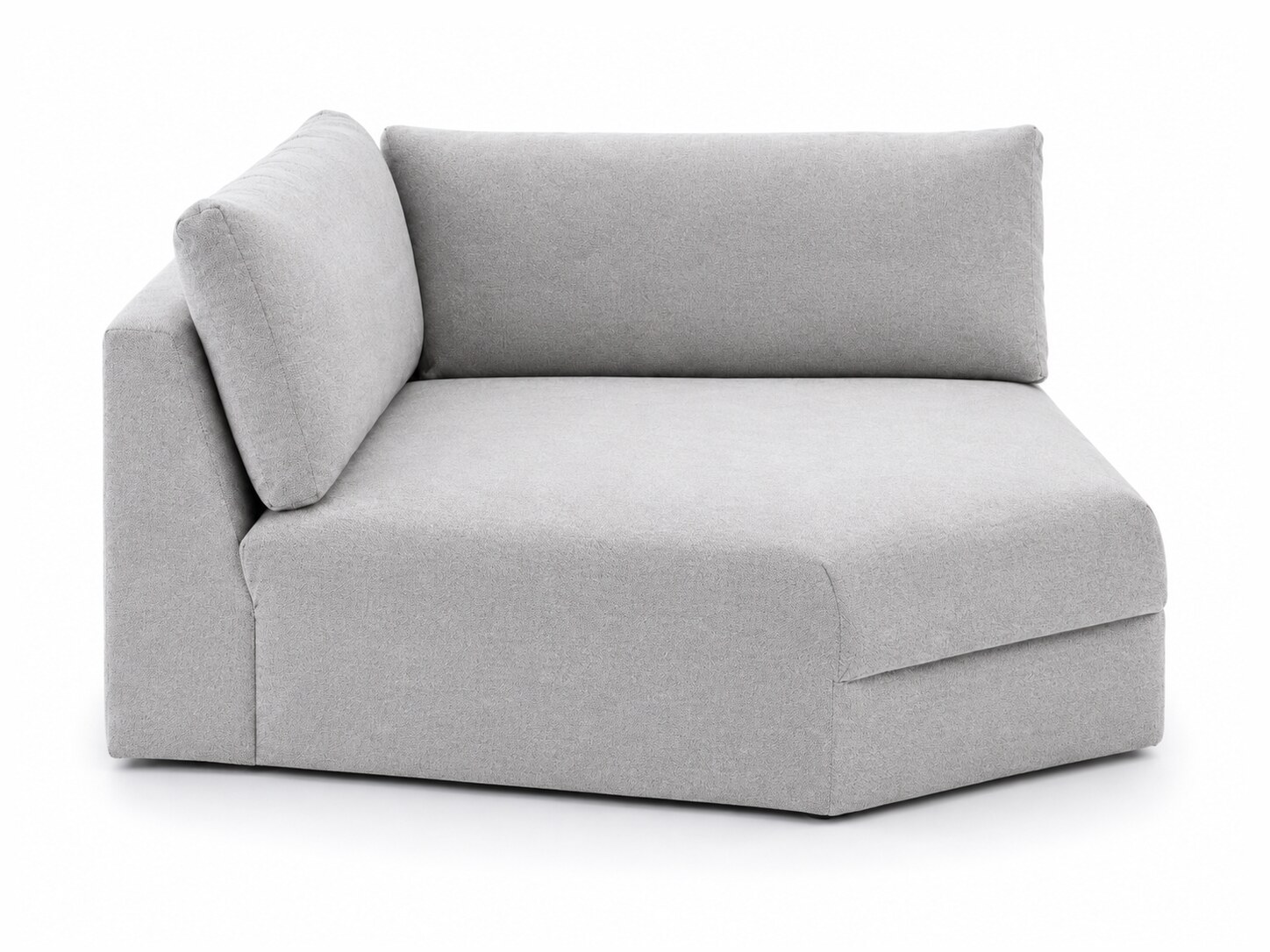 Rohový modul XL se zkoseným rohem Quarvino 132 cm, čelní pohled, na bílém pozadí