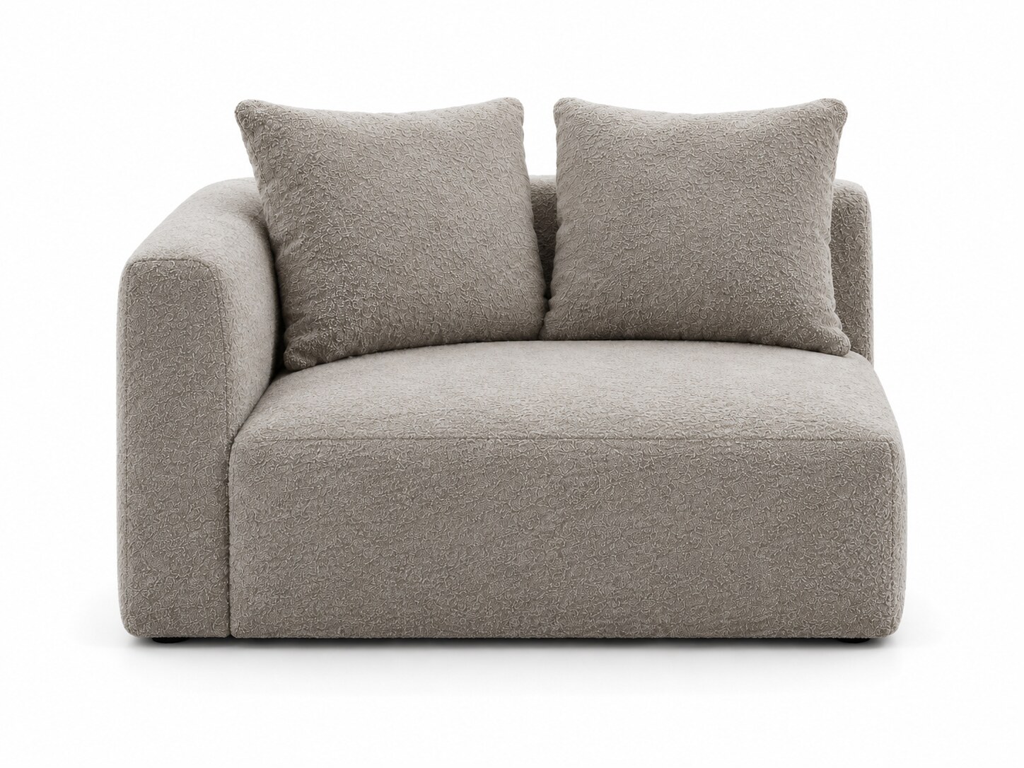Eckmodul Brunelio 103 cm mit losen Rückenkissen, Frontansicht vor weißem Hintergrund