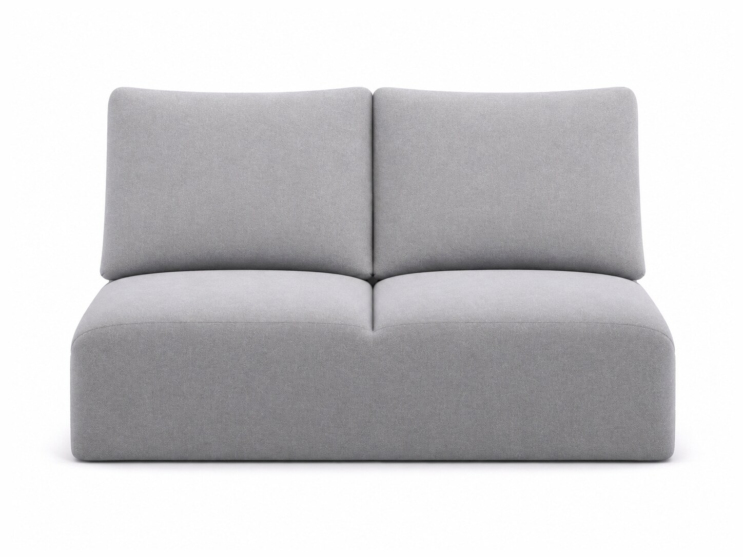 Třímístný modul bez područek Lenvario 152 cm, pohled zepředu na bílém pozadí