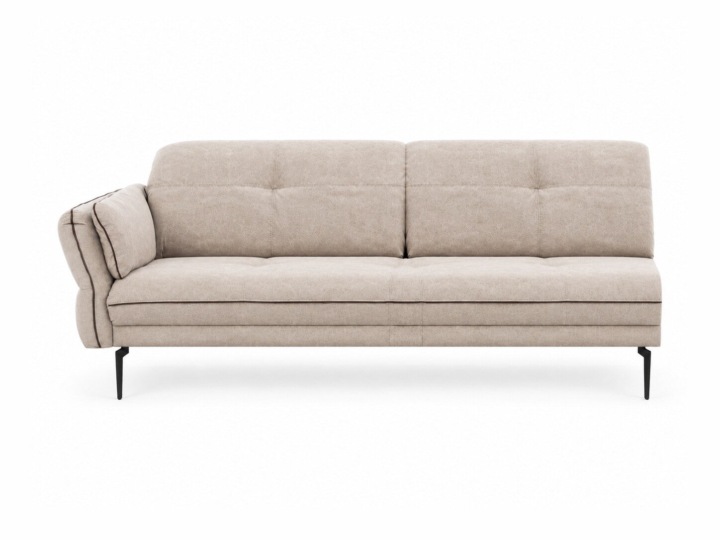 Třímístný modul s područkou na nožkách Terlavio 204 cm, čelní pohled, na bílém pozadí